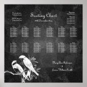 の結婚シーティングチャートは鳥を愛する黒 ポスター (正面)