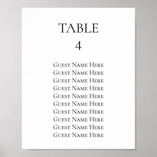 の結婚シーティングチャート個々のページ ポスター (正面)