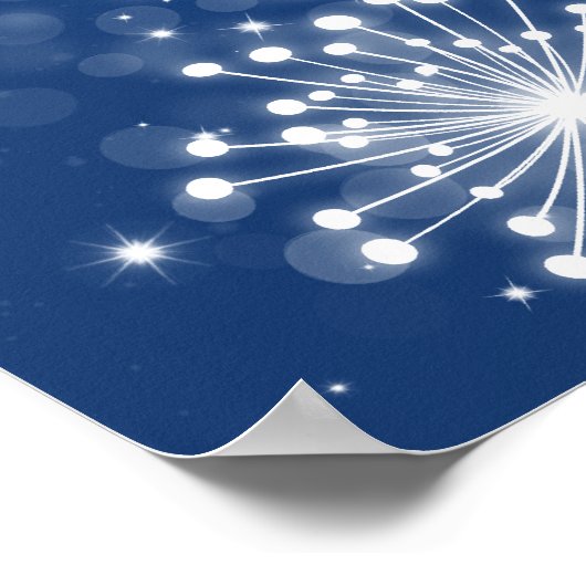 の結婚シーティングチャート夏の輝くサファイアブルー ポスター (角)