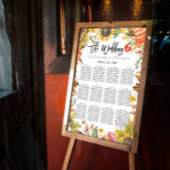 の結婚シーティングチャート秋のカエデ葉カボチャン ポスター