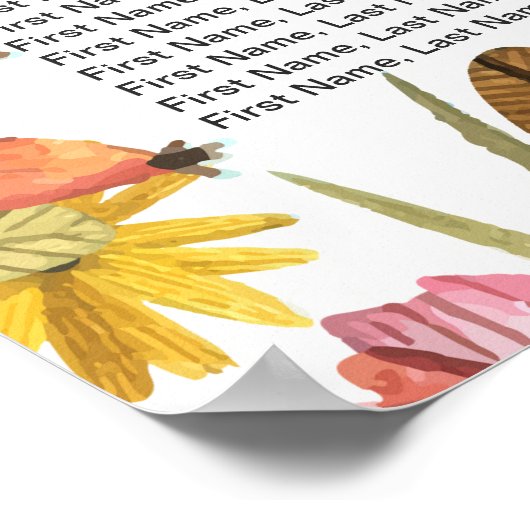 の結婚シーティングチャート秋の紅葉 ポスター (角)