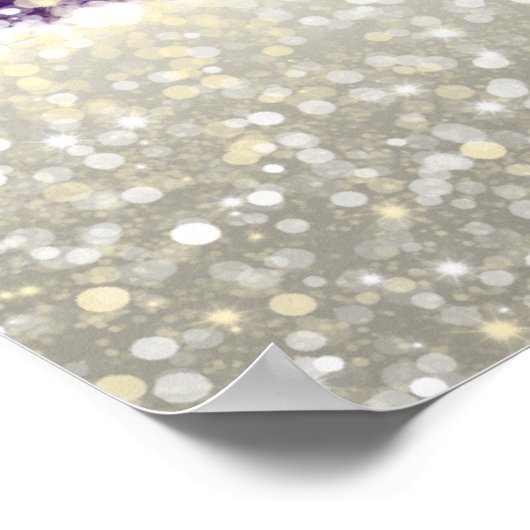 の結婚シーティングチャート輝く紫 ポスター (角)