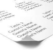 の結婚シーティングチャート銀ハート蝶 ポスター (角)