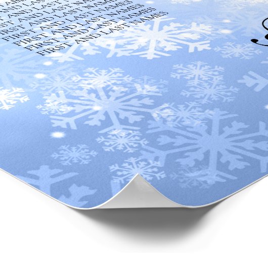 の結婚シーティングチャート青い冬のワンダーランド ポスター (角)