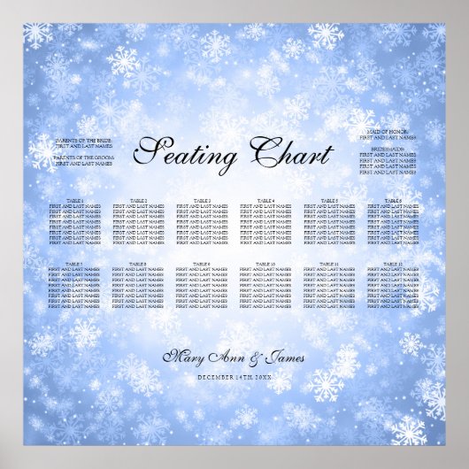 の結婚シーティングチャート青い冬のワンダーランド ポスター (正面)