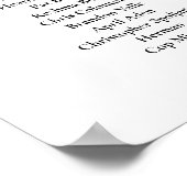 の結婚シーティングチャート11テーブル、バーガンディ牡丹 ポスター (角)