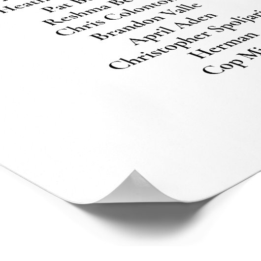 の結婚シーティングチャート11テーブル、バーガンディ牡丹 ポスター (角)