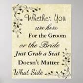 の結婚シーティングチャート、どこにでも座るクリームポスター ポスター (正面)