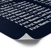 の結婚シーティングチャートBurgundy Navyフローラ ポスター (角)