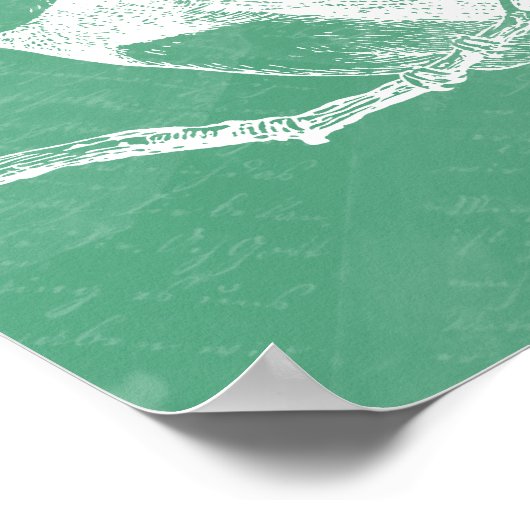 の結婚シーティングチャートLove Birds Mint ポスター (角)