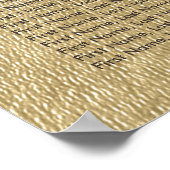 の結婚シーティングチャートMason Jar String Lights金ゴールド ポスター (角)