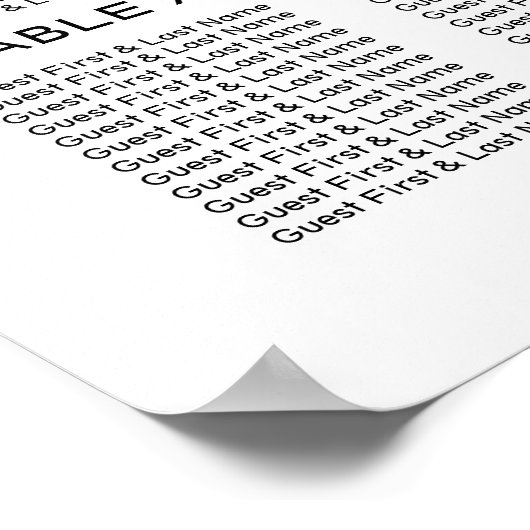 の結婚シーティングプラン書エレガント道 ポスター (角)