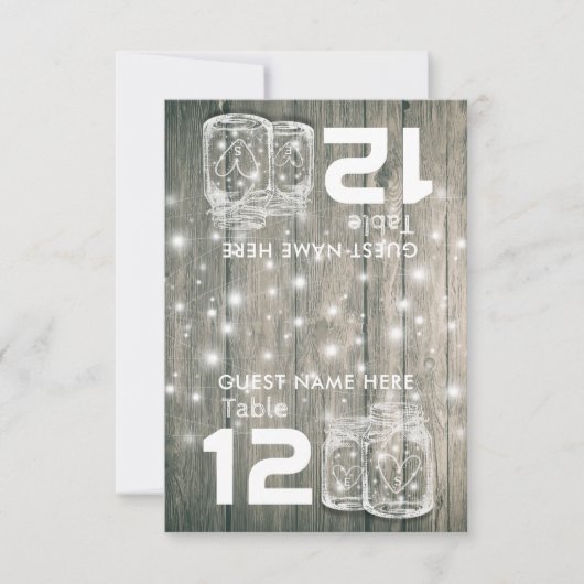 の結婚シーティングプレイステーブルナンバーウッドメイソンジャース 招待状 (正面)