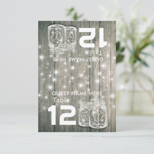 の結婚シーティングプレイステーブルナンバーウッドメイソンジャース 招待状 (スタンド正面)