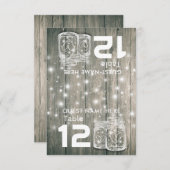 の結婚シーティングプレイステーブルナンバーウッドメイソンジャース 招待状 (正面/裏面)