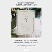 の結婚シーティングリストゲストテーブル番号Sage Green 招待状