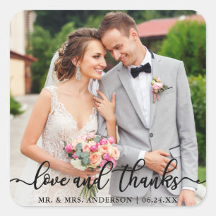 の結婚スエレガントクリプトの愛と写感謝してい真 スクエアシール