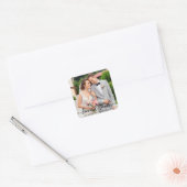 の結婚スエレガントクリプトの愛と写感謝してい真 スクエアシール (封筒)