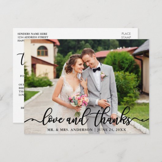 の結婚スエレガントクリプトの愛と写感謝してい真 ポストカード (正面/裏面)