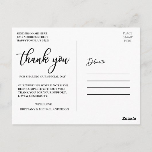 の結婚スエレガントクリプトの愛と写感謝してい真 ポストカード (裏面)