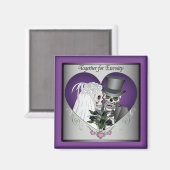 の結婚スカル – 紫 マグネット (正面/裏面)