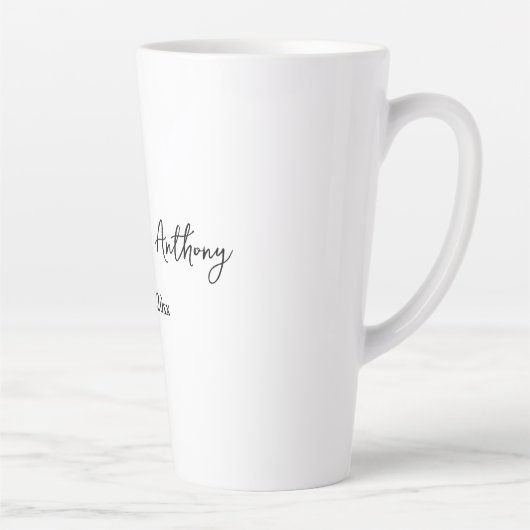 の結婚スクリプエレガントトクリエイティブ白黒 カフェラテマグ (右)