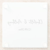 の結婚スクリプエレガントトクリエイティブ白黒 ガラスコースター (裏面)