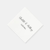 の結婚スクリプエレガントトクリエイティブ白黒 スタンダードカクテルナプキン (角)