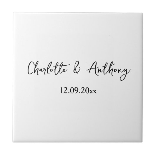 の結婚スクリプエレガントトクリエイティブ白黒 タイル (正面)