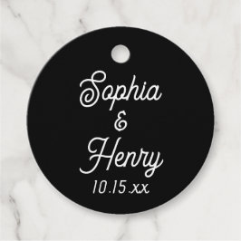 の結婚スクリプエレガントトタイポグラフィ白黒 フェイバータグ