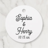 の結婚スクリプエレガントトタイポグラフィ白黒 フェイバータグ (裏面)