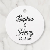 の結婚スクリプエレガントトタイポグラフィ白黒 フェイバータグ (正面)