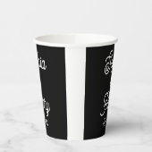 の結婚スクリプエレガントトタイポグラフィ白黒 紙コップ (左)