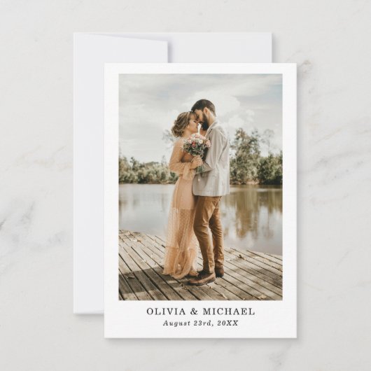 の結婚スクリプエレガントト写真サンキューカード サンキューカード (正面)