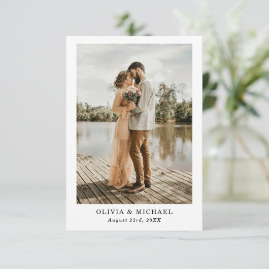 の結婚スクリプエレガントト写真サンキューカード サンキューカード (スタンド正面)