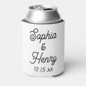 の結婚スクリプエレガントト黒のモダンタイポグラフィ 缶クーラー (缶裏面)
