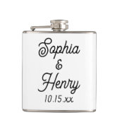 の結婚スクリプエレガントト黒タイポグラフィ フラスク (正面)