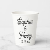 の結婚スクリプエレガントト黒タイポグラフィ 紙コップ (裏面)