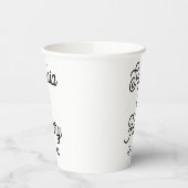 の結婚スクリプエレガントト黒タイポグラフィ 紙コップ (左)