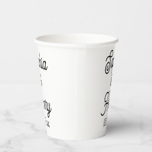 の結婚スクリプエレガントト黒タイポグラフィ 紙コップ (右)