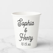 の結婚スクリプエレガントト黒タイポグラフィ 紙コップ (正面)