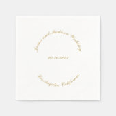 の結婚スクリプカスタムト曲線文字名エレガント スタンダードカクテルナプキン (正面)