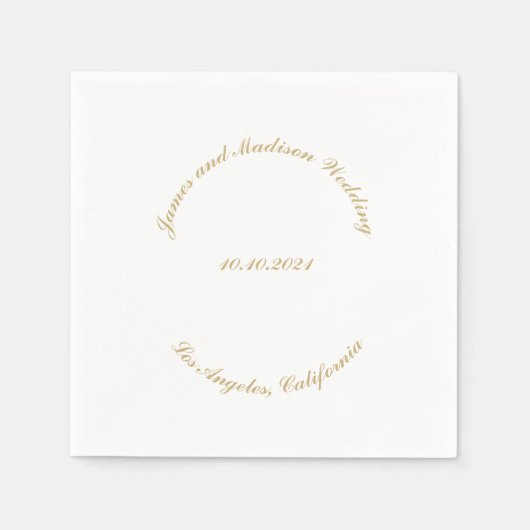 の結婚スクリプカスタムト曲線文字名エレガント スタンダードカクテルナプキン (正面)