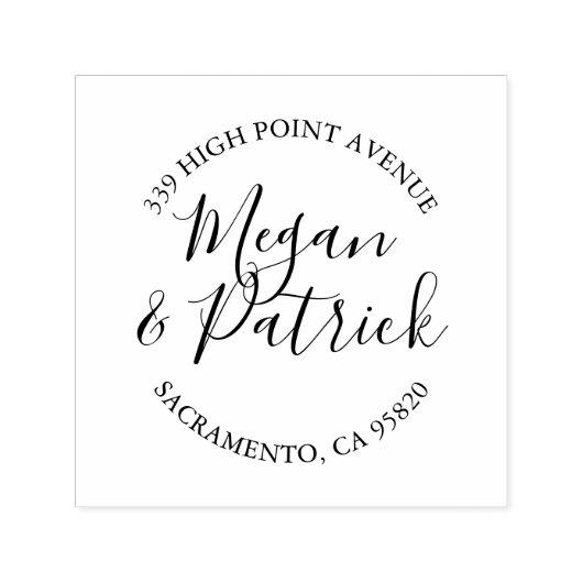 の結婚スクリプトラウンド差出人住所スタンプ セルフインキングスタンプ (デザイン)