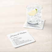 の結婚スクリプト名カップルおもしろいファクトエレガント スクエアペーパーコースター (インサイチュ)