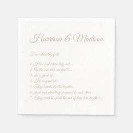の結婚スクリプト名カップルおもしろいファクトbeige紙 スタンダードカクテルナプキン