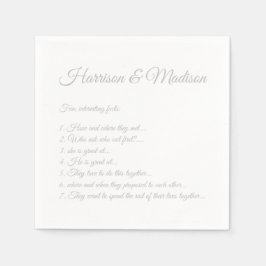 の結婚スクリプト名カップルおもしろいファクトgray スタンダードカクテルナプキン