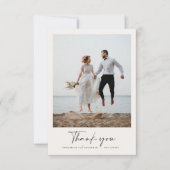 の結婚スクリプモダントの白黒の情報 サンキューカード (正面)