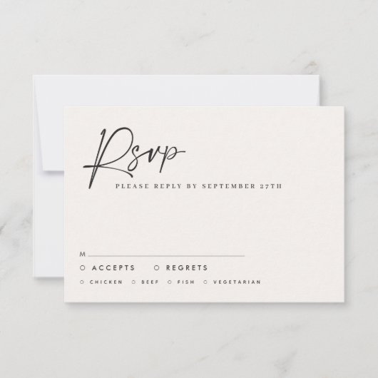 の結婚スクリプモダント白黒スクリエレガントプト 招待状 (正面)