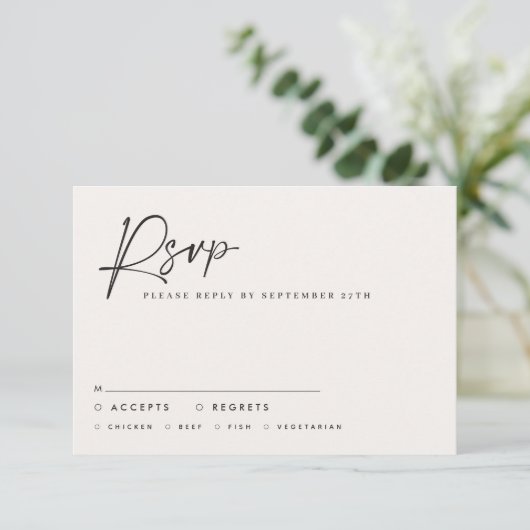 の結婚スクリプモダント白黒スクリエレガントプト 招待状 (スタンド正面)